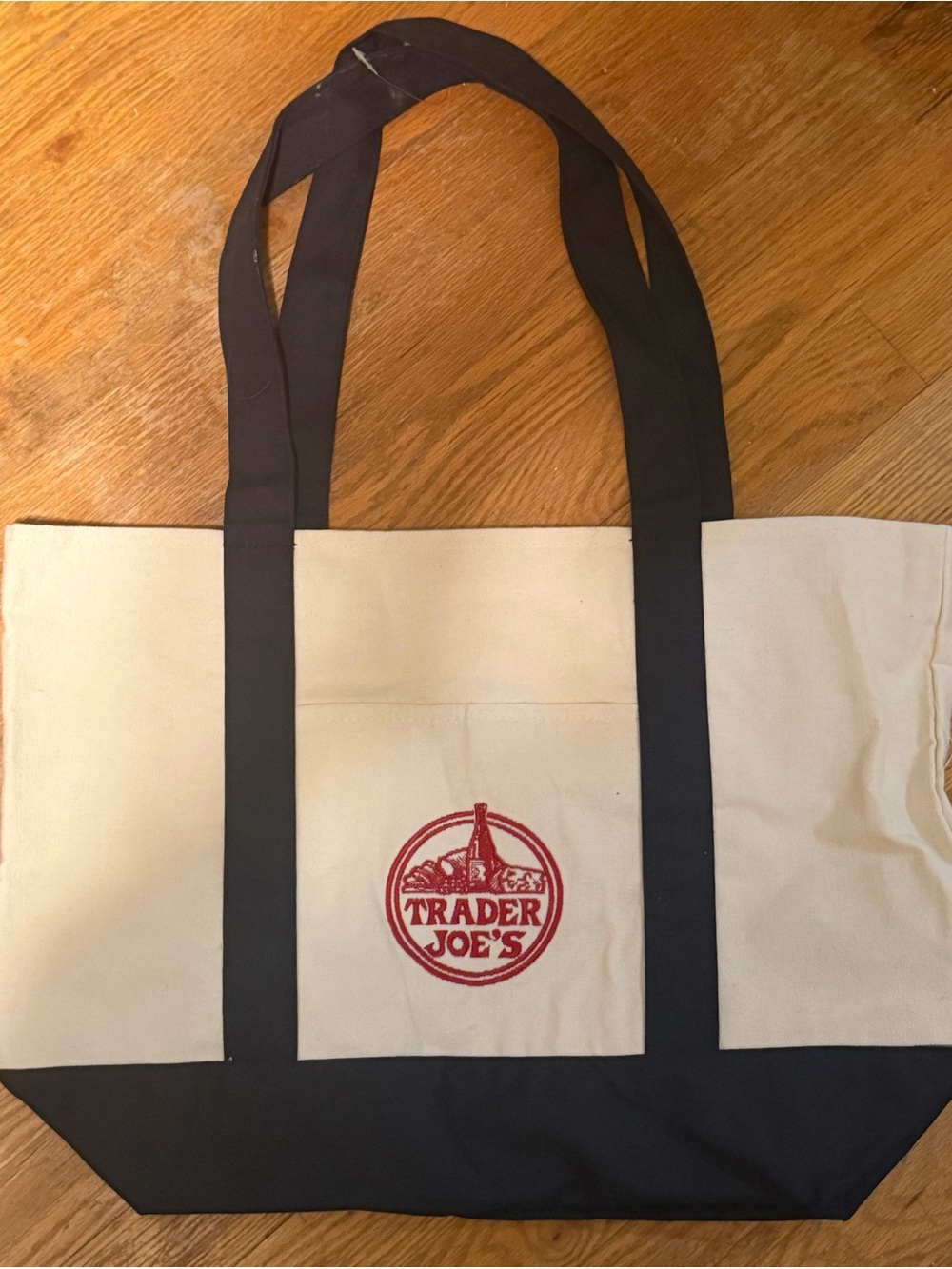 Trader Joe’s large Canvas Tote Bag in Cream and Black